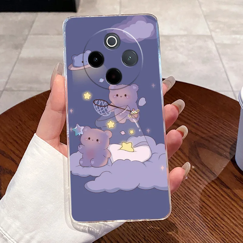 Aesthetic Fashion Cute Cat Astronaut Soft Silicone Transparent Phone Case