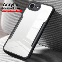 Clear Acrylic Shockproof Phone Case with Protective Shell - 6.1 Inches - iPhone 16 SE (Black)
