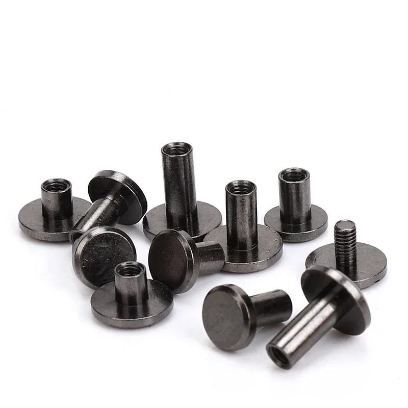 Brass Screws 10sets Solid Brass Binding Chicago Screws Belt Screw Stud Rivets for Photo Album Leather Craft Belt Wallet Fasteners