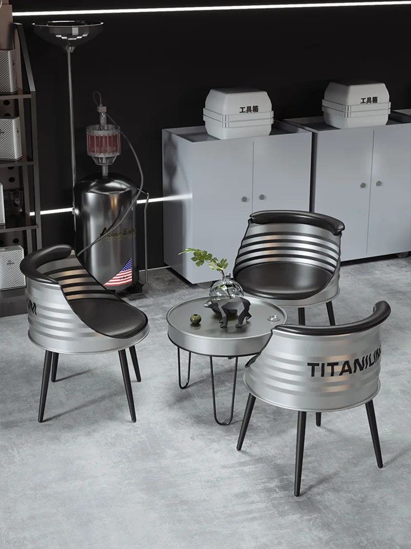 Wrought Iron Card Seat Sofa Combination Cafe Commercial Table and Chair Customization