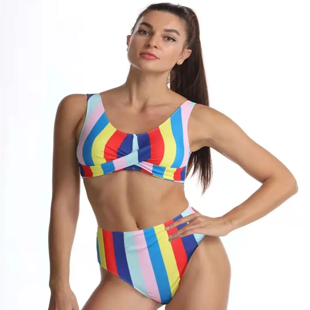 High Waist Bikini 2023 Sexy Striped Swimsuit Women Swimwear Female Push up Bikini Set Swimming Wear for Bathing Suit Swimsuits
