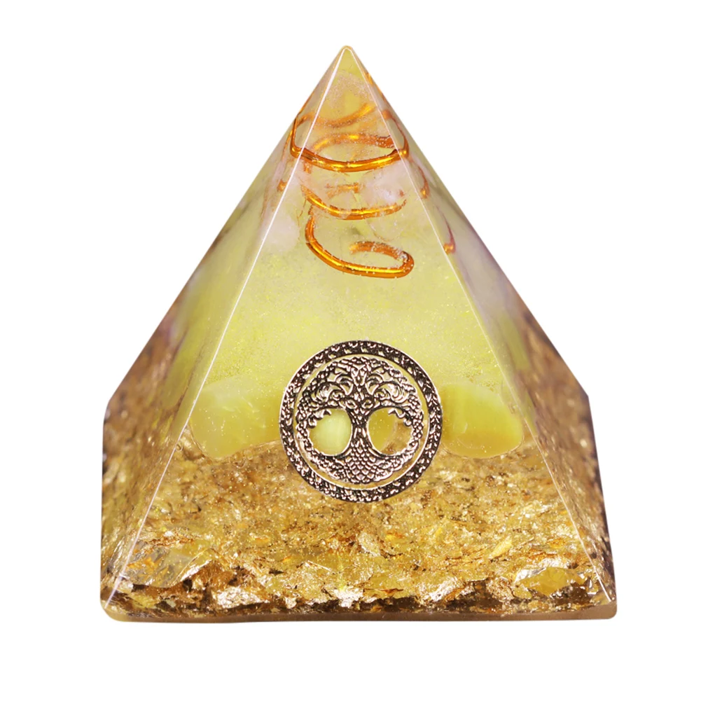 Orgonite Pyramid Resin Healing Crystals Decorative Reiki Chakra Meditation Tool Multi-purpose for Room Decorations