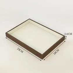 Elegant Walnut Wood Grain Jewelry Display Tray - Retro - Style Storage for Earrings, Rings, Necklaces, and Pendants (EMPTY TRAY)
