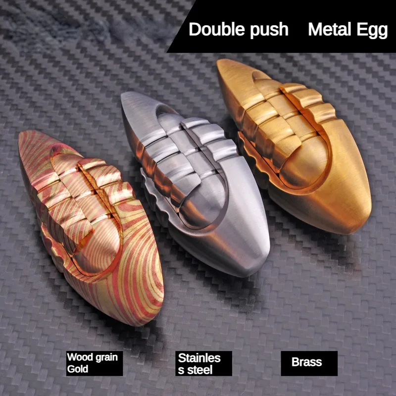 

Fingertip Gyro EDC Stainless Steel Double Push Push Egg Finger Fingertip Gyro Office Decompression Artifact Adult Metal Toy