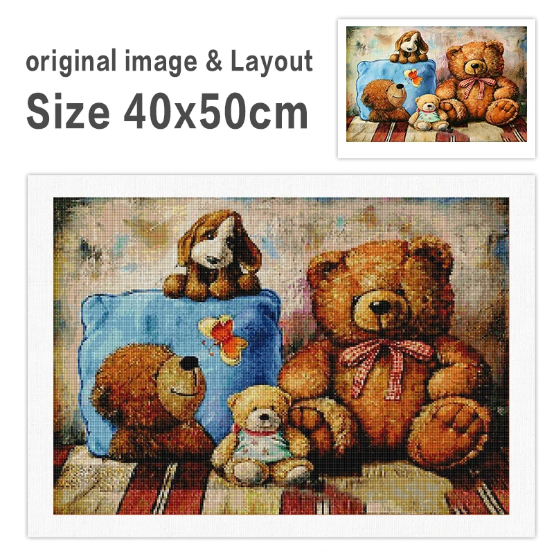 RUOPOTY Frame Diamond Painting Full Square Toy Needlework Cross