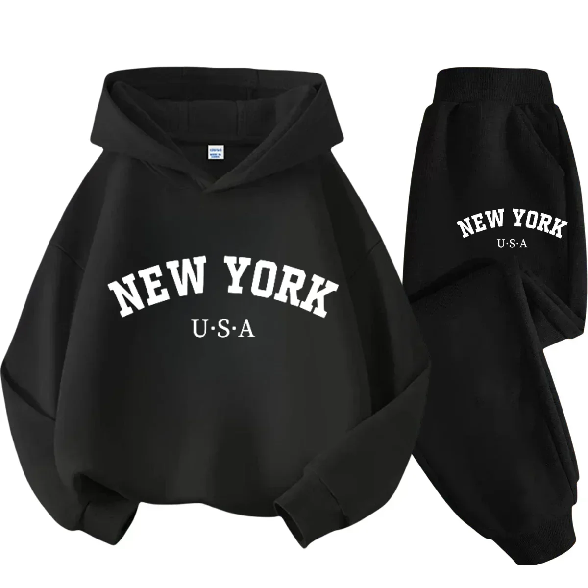 Children Long Sleeve Hoodie + Pant Suit 2pcs Set Sportwear
