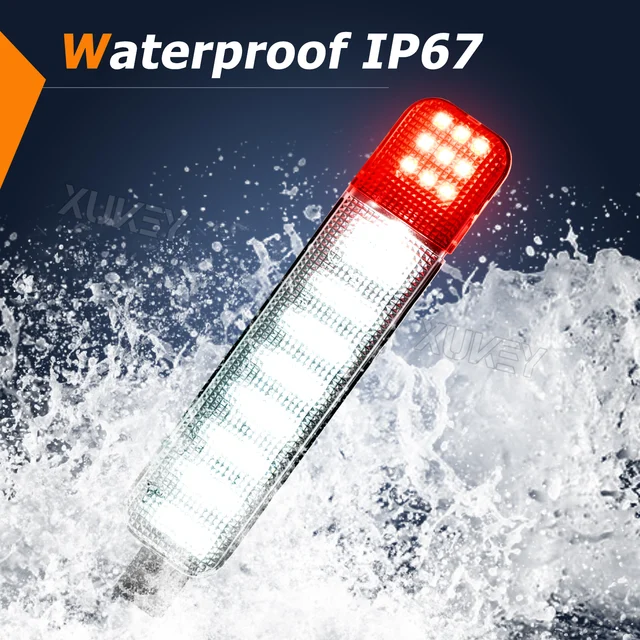 2x LED أبيض أحمر باب المجاملة ضوء ل تشيفي سيلفرادو 1500 2500 3500 97-20 هامر H2 03-09 جي إم سي يوكون 95-06 15021517 15021518