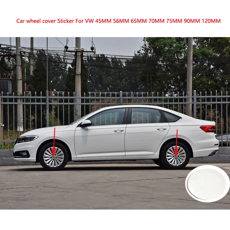 

45mm 56mm 60mm 65mm 70mm 75mm 90mm 120mm Car Wheel Center Hub Cap Rim Sticker For V-W Steering wheel sticker 4pcs