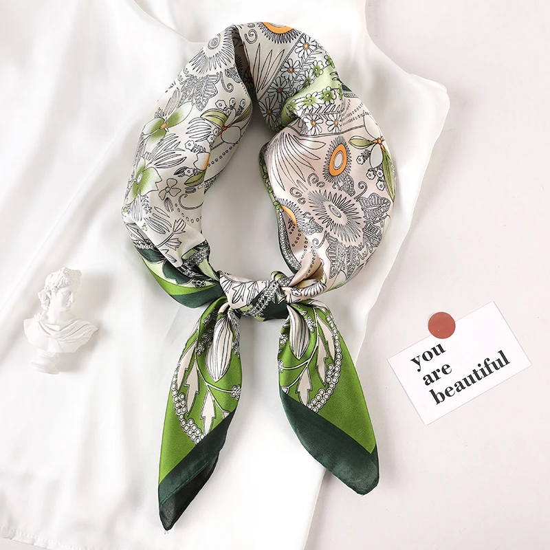 Sciarpa Quadrata Donna 70x70 Cm In Seta, Fantasia Scozzese, Unisex, Quattro Stagioni