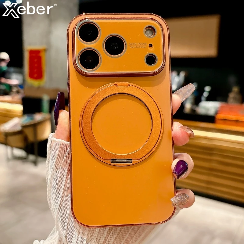 360° Rotating Magnetic Holder Matte Case with Camera Protection and Magsafe Compatibility