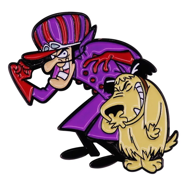 Anime Wacky Races: Crash ; Dash Muttley Dick Dastardly Cosplay Cartoon Costume Metal Badge Pin Alloy Brooch Props Gift