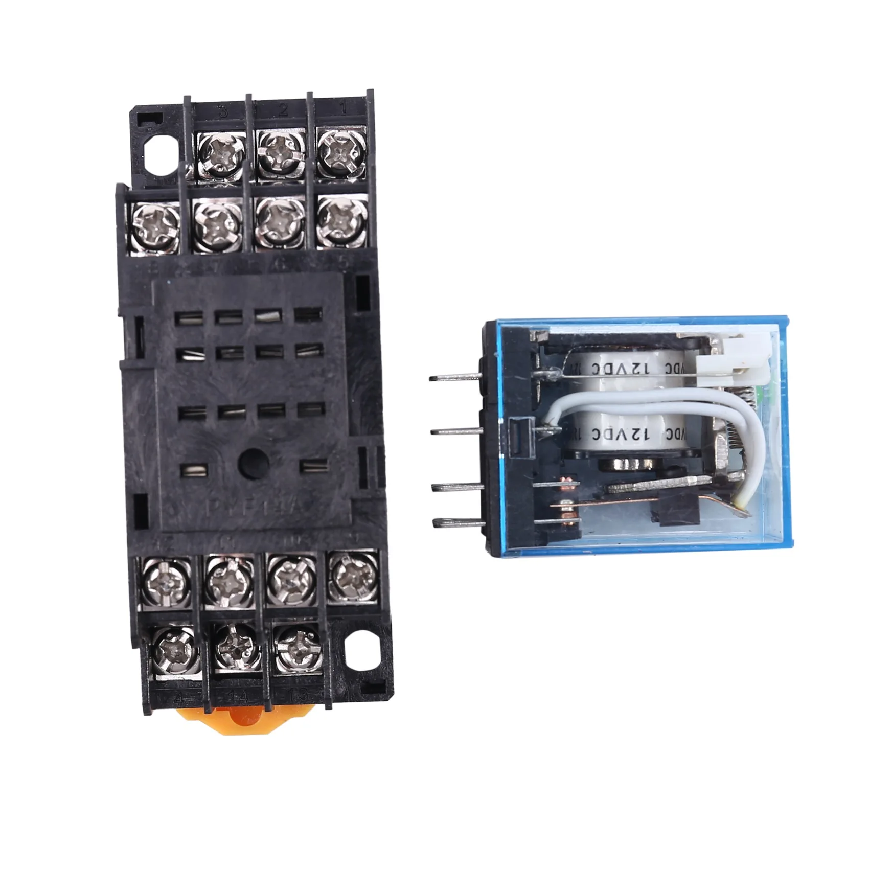 

HH54P DC 12V Coil 4PDT 14 Pins Electromagnetic Power Relay DYF14A Base