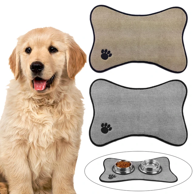 2pcs Non Slip Pet Placemat Reusable Cat Dog Feeding Mat Home Bone Shape  Cute Puppy Food Water Spill Proof Pad Cushion Microfiber - AliExpress