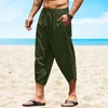 Hot Sale Mens Polyester Cotton Shorts 3/4 Summer Baggy Sweatshorts Trousers Solid Men Hip Hop Loose Long Streetwear Pants 2XL 5