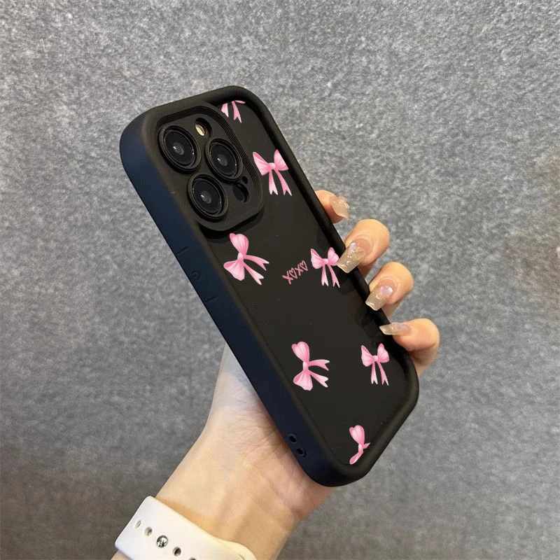 Pink Bow Knot Silicone Candy Soft Phone Case