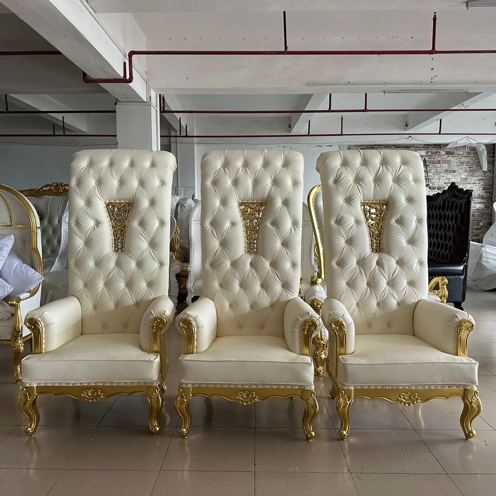 Latest King Chair Throne With High Quality Luxury Golden Back Modern Chair Exquisite