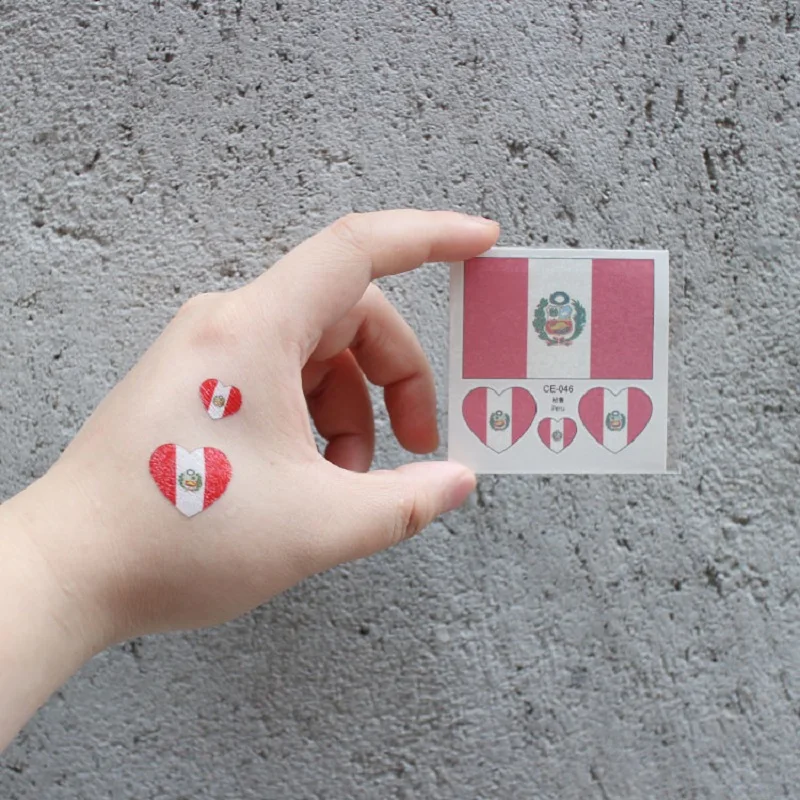 10Pcs/Set Football Top 32 Temporary Tattoo National Flag Sticker Disposable Women Men World Game Activities Makeup Waterproof