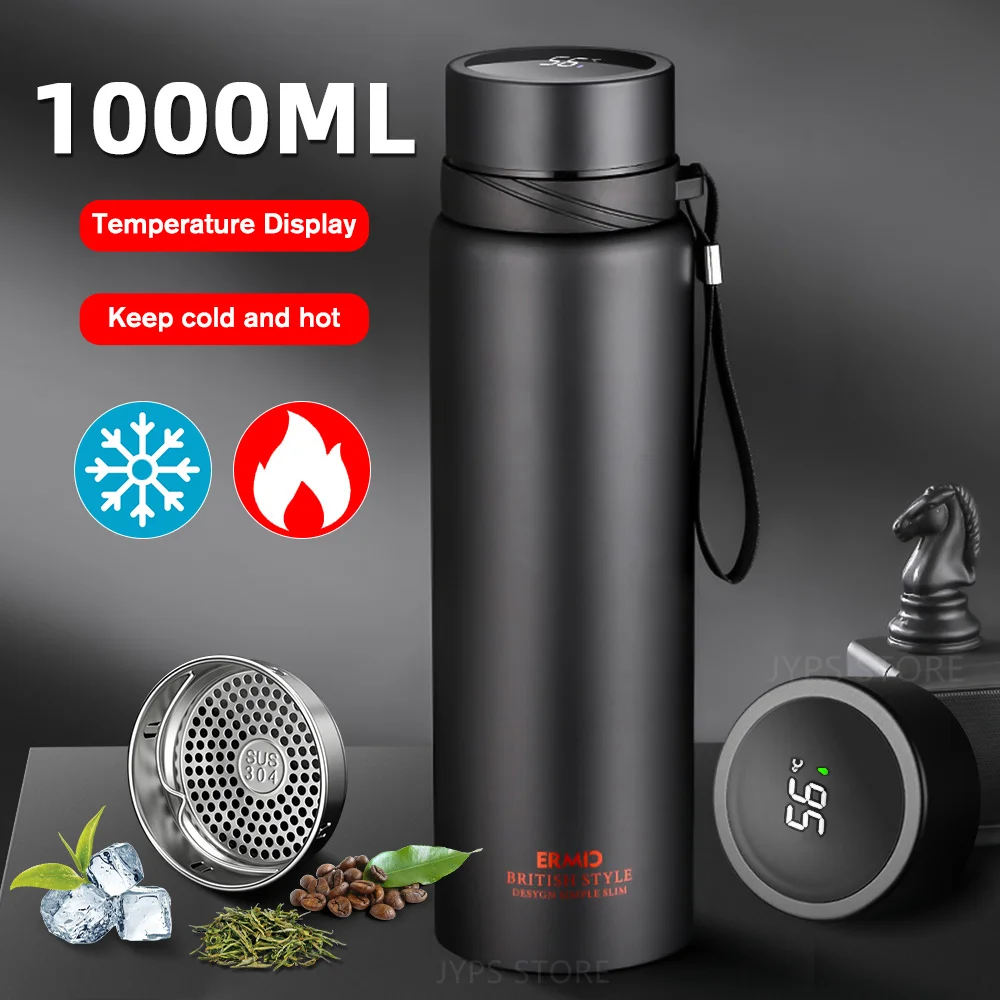 1000ML Smart Thermos Bottle Temperature Display Intelligent