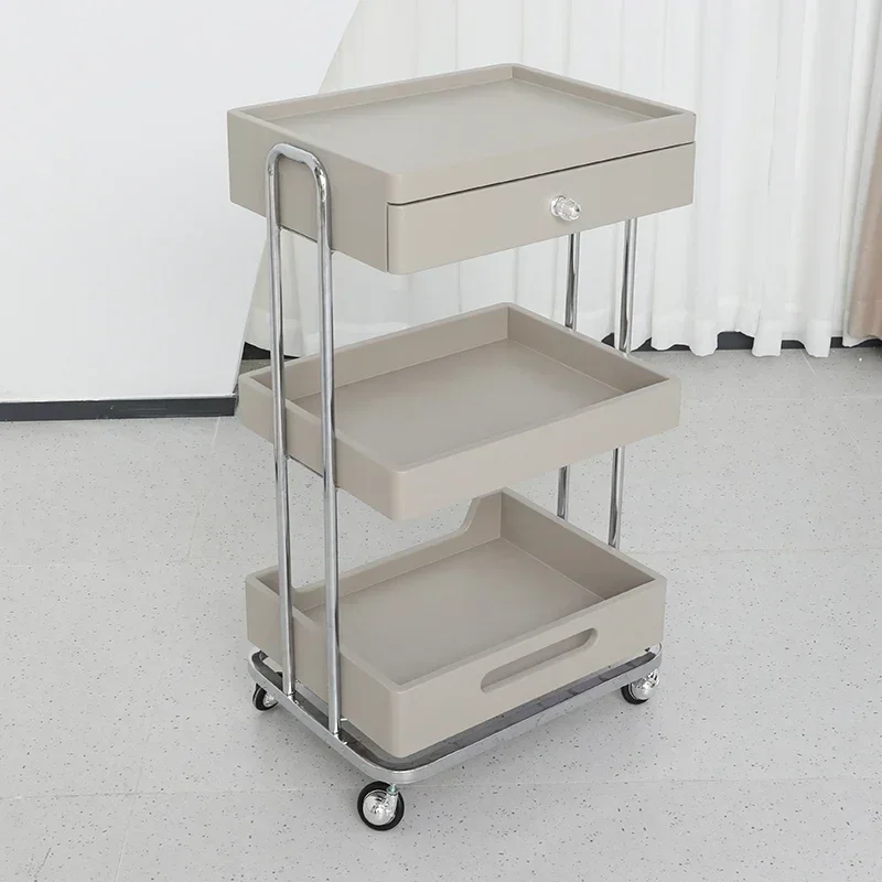 Beauty Salon Trolley salon rolling cart Cosmetic Hairdressing Auxiliary Cart Aesthetics Serving Carrello Estetista Multi-purpose Wheels Furniture
