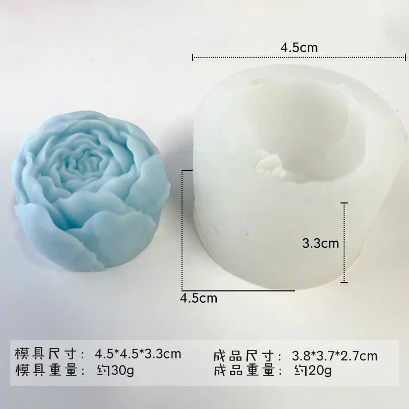 3D Peony Flower Silicone Mold Aromatherapy Candle Mold Rose Cake Decoration Mold Mousse Chocolate Mold Diy Candle Making Tool