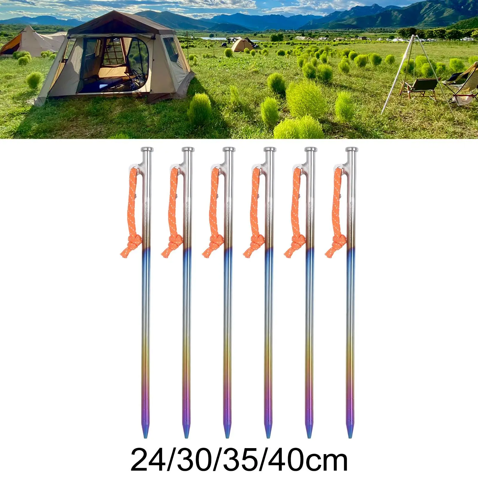 

6 Pieces Tent Pegs Multifunction Ground Nails for Hiking Garden Canopy