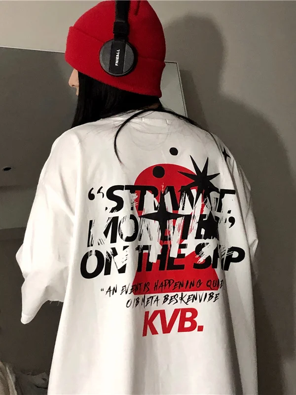 

Pure cotton high street trendy brand t-shirt short sleeve 2023 new national trend niche retro couple top Korean version y2k top