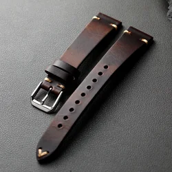 Elegant Vintage Handmade Cowhide Leather Strap with Buckle - 17mm (C color)