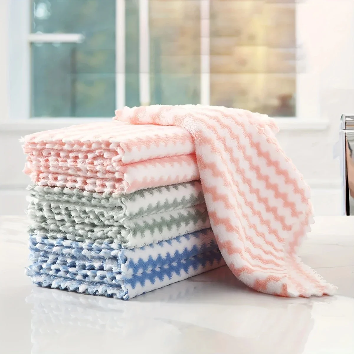 Coral Towels Soft Absorbent Machine Washable Reusable Kitchen Bathroom
