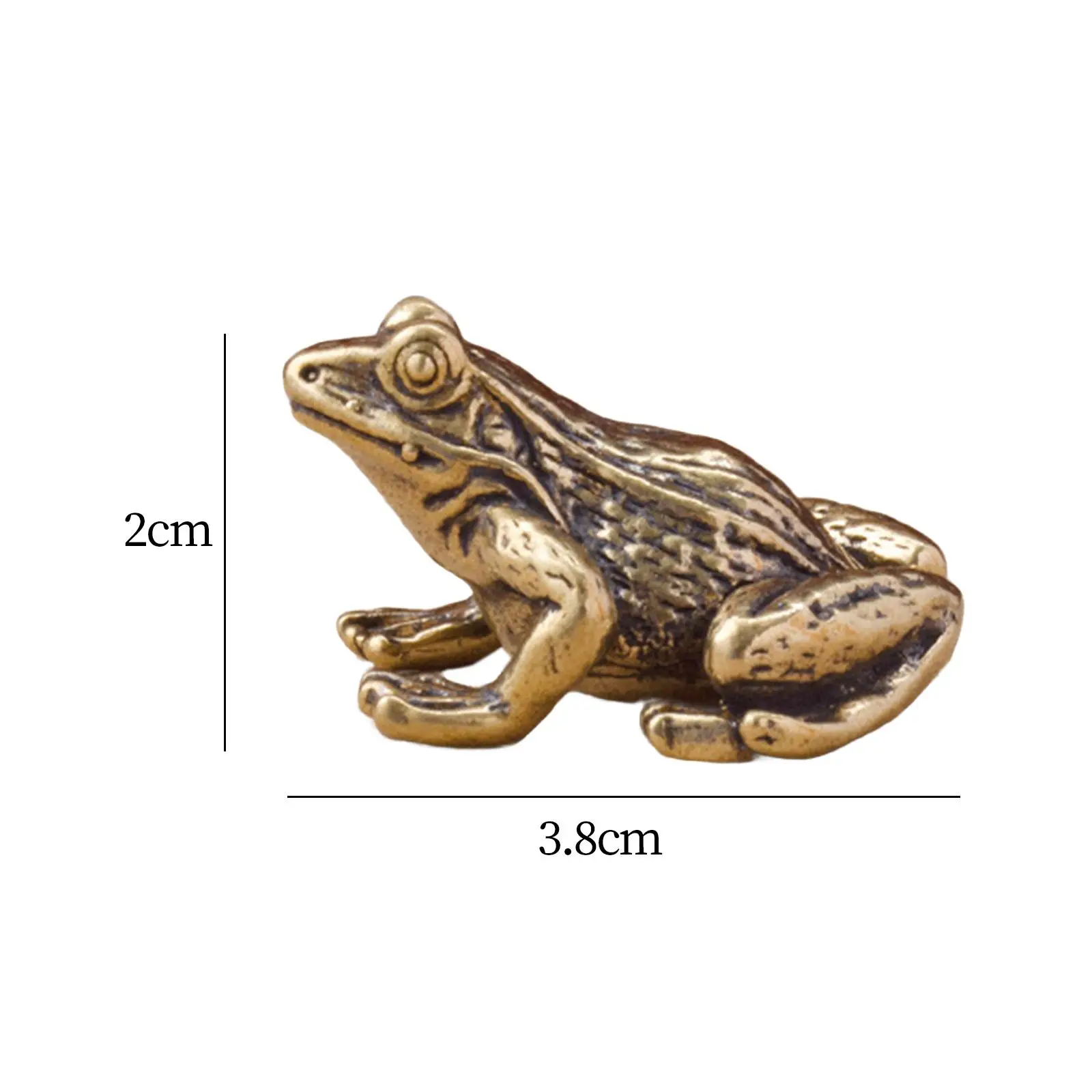 2 Pieces Brass Frog Statues Mini for Attracting Wealth Good Luck Living Room