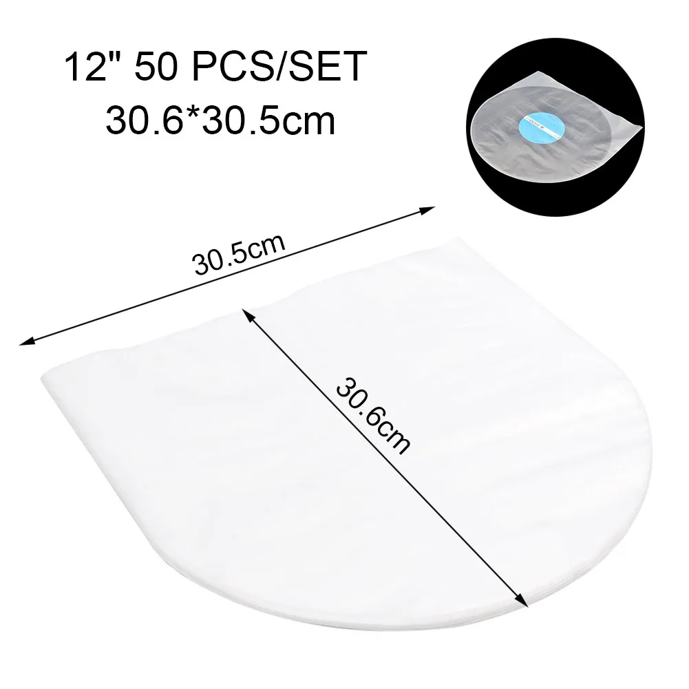 50Pcs 12 10 7 In Clear Vinyl Record Protecter LP Bags Protect Records Anti-static Record Sleeves Vinyl Inner Film Bag vinyl record sleeves