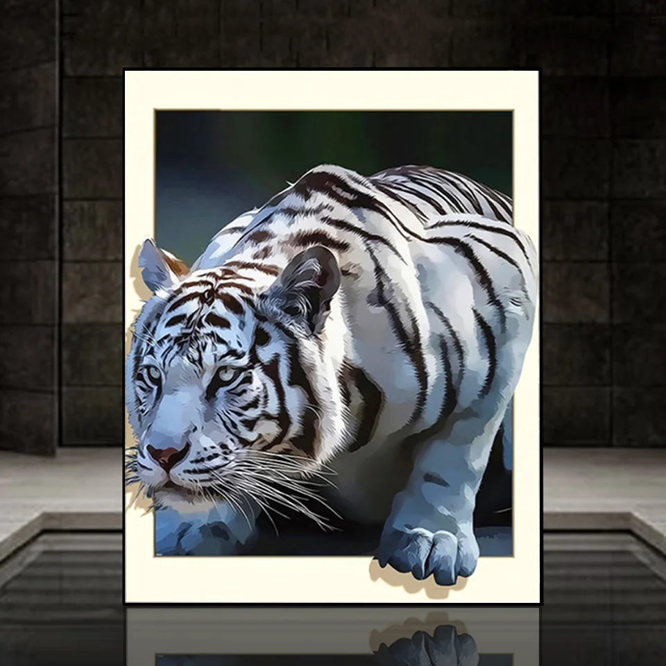 

Animals DIY 5D Diamond Painting Kits Tiger Eagle Leopard Diamond Mosaic Hand Inlaid Rhinestones Embroidery Home Decor Gift