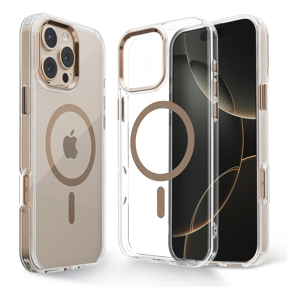 Luxury Magnetic Shockproof Phone Case with Magsafe Compatibility and Wireless Charging