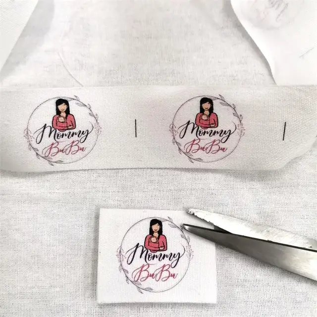 30X60mm étiquettes en coton personnalisées vêtements étiquette de marque privée à la main personnaliser étiquettes coton couleur impression Logo étiquettes de marque 1