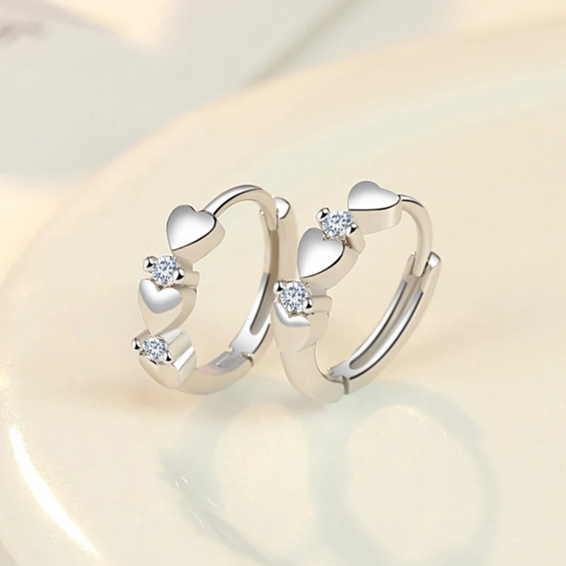 1 Pair Slimming Earrings Love Heart-shaped Earrings Silver Lose Weight Stimulating Acupoints Health Slimming Ear Studs
