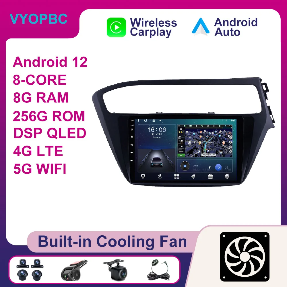 

Android 12 For Hyundai i20 Right Hand Drive 2018 Car Radio ADAS Video Stereo Multimedia WIFI Navigation GPS No 2din RDS Player