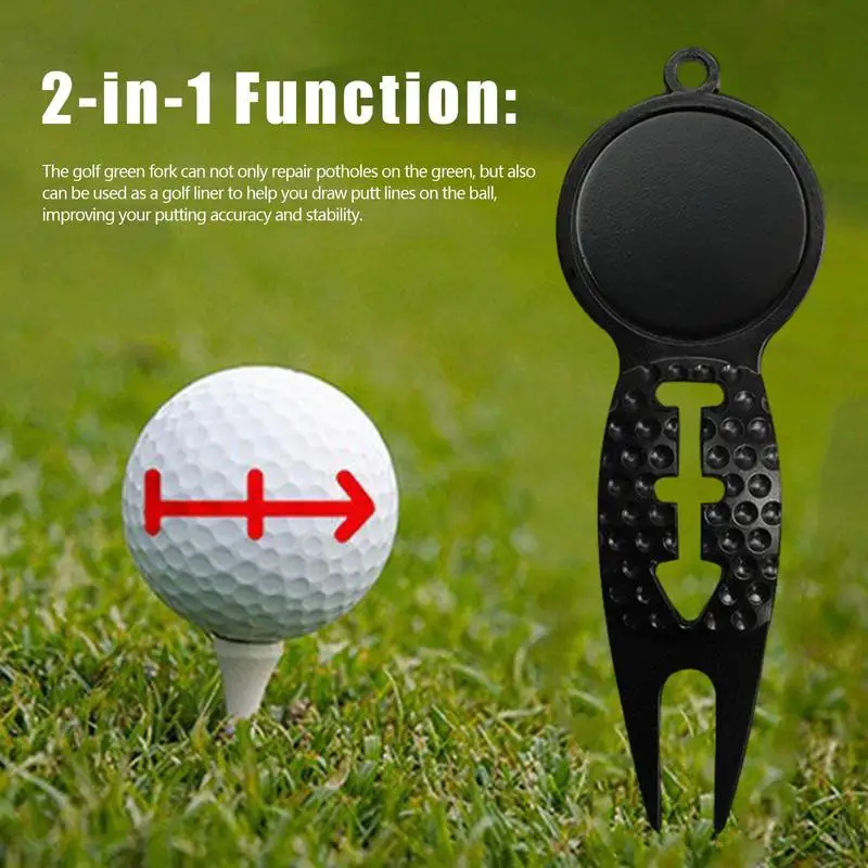 Ball Marker Divot Tool Golf Ball Marker Zinc Alloy Divot Repair Tool Portable Rustproof Sturdy Golf Accessories For Cleaning