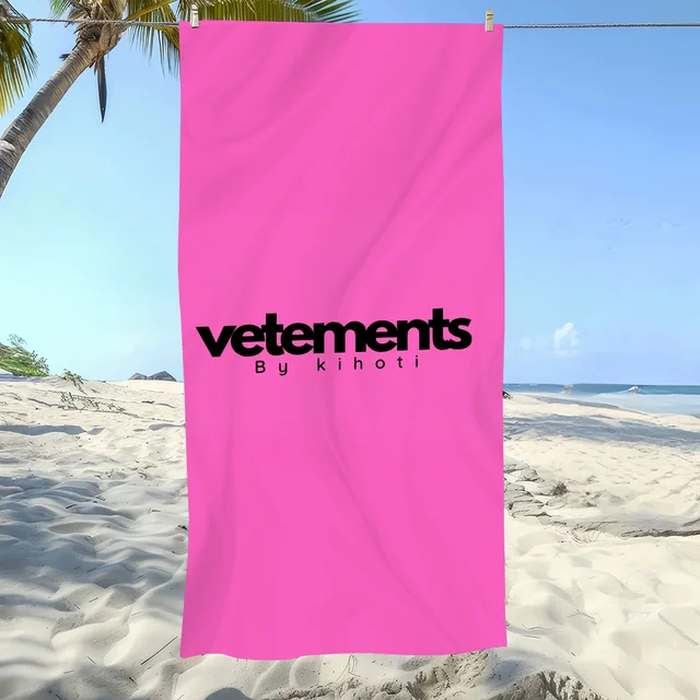 Fashion Towel Soft Pool Gift For Travel Gym Shower Camping Quick Dry Sports V-Vetements Logo Large Beach Towel 6