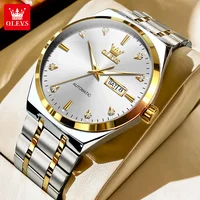 OLEVS 9811 Men's Mechanical Watches Stainless Steel Waterproof Luminous Dual Calendar Simple Luxury Brand Automatic Man Watch