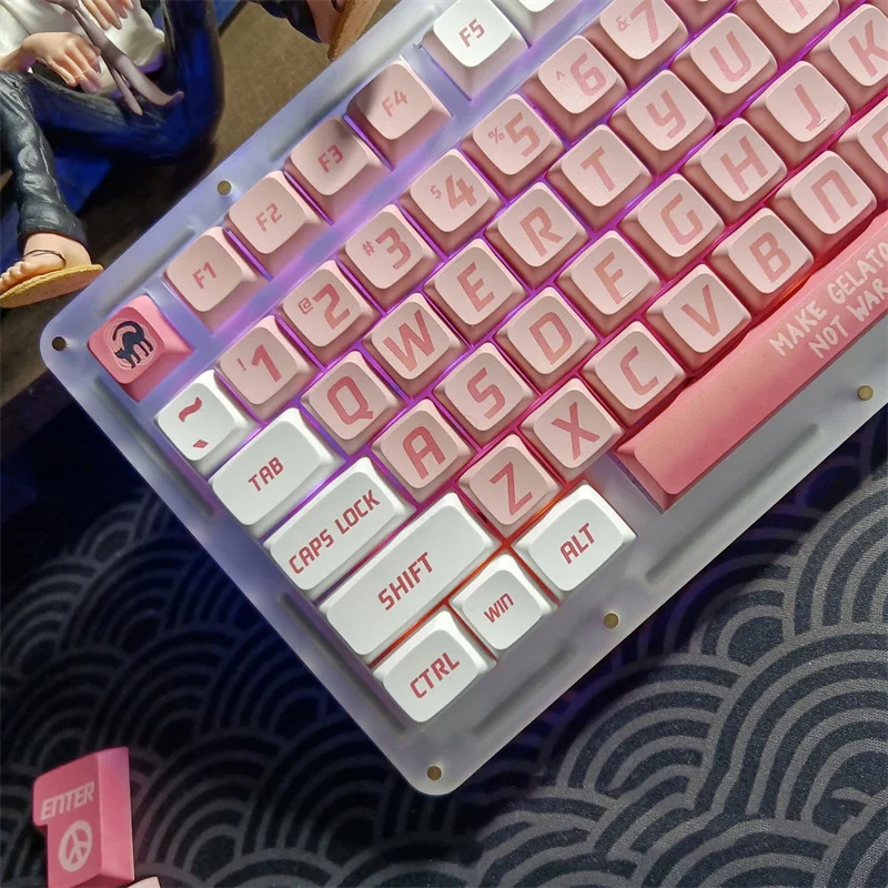 Chaves Rosa Amor Pbt Keycaps Bonito Gato Xda Perfil Keycaps para Teclado Mecânico Personalização Sublimação Keycap 123 - Imagem 5