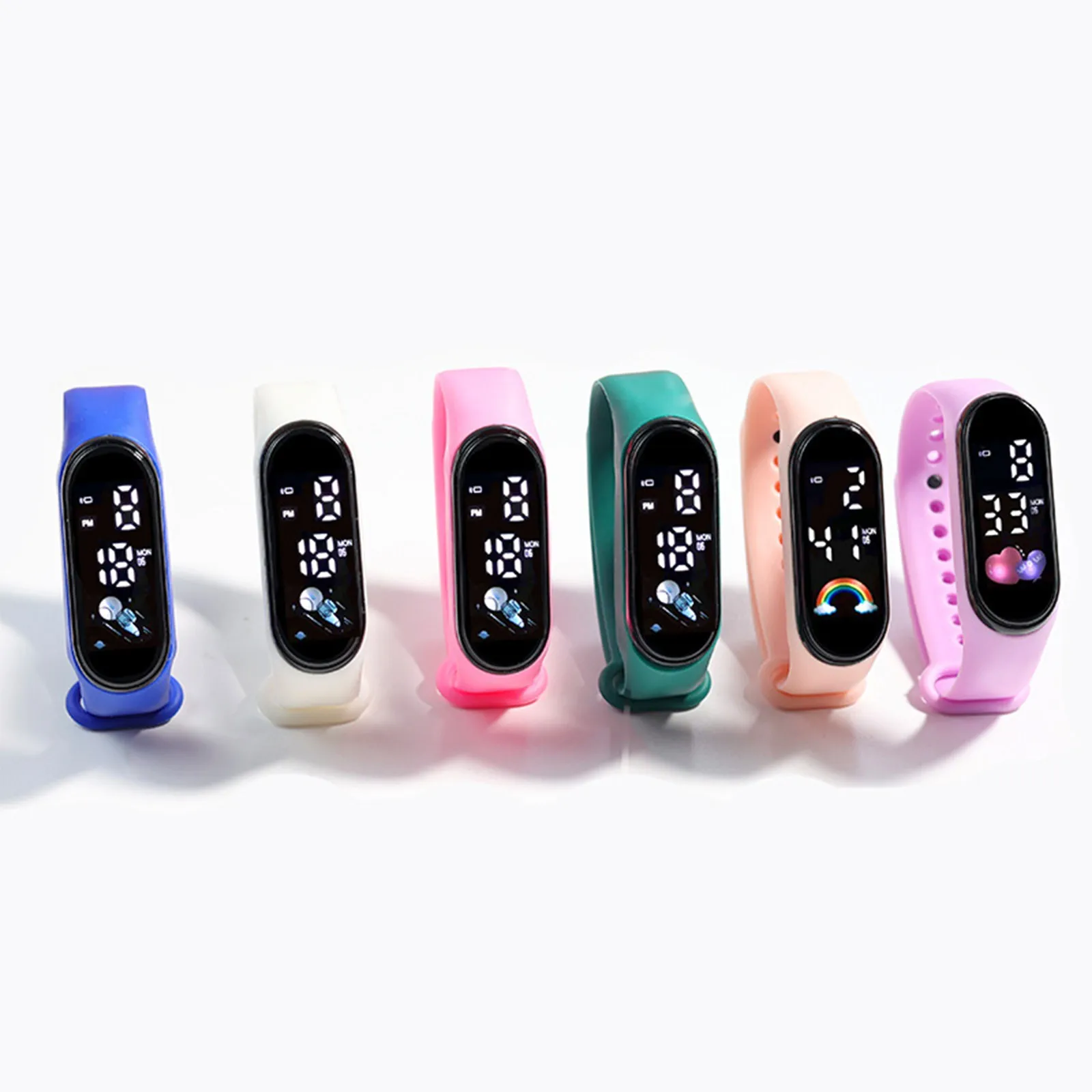Kids smart Watches LED Number Display Outdoor Sports Digital Wristwatches Girls Boys Sport Bracelet Wristband Wrist Watch 4