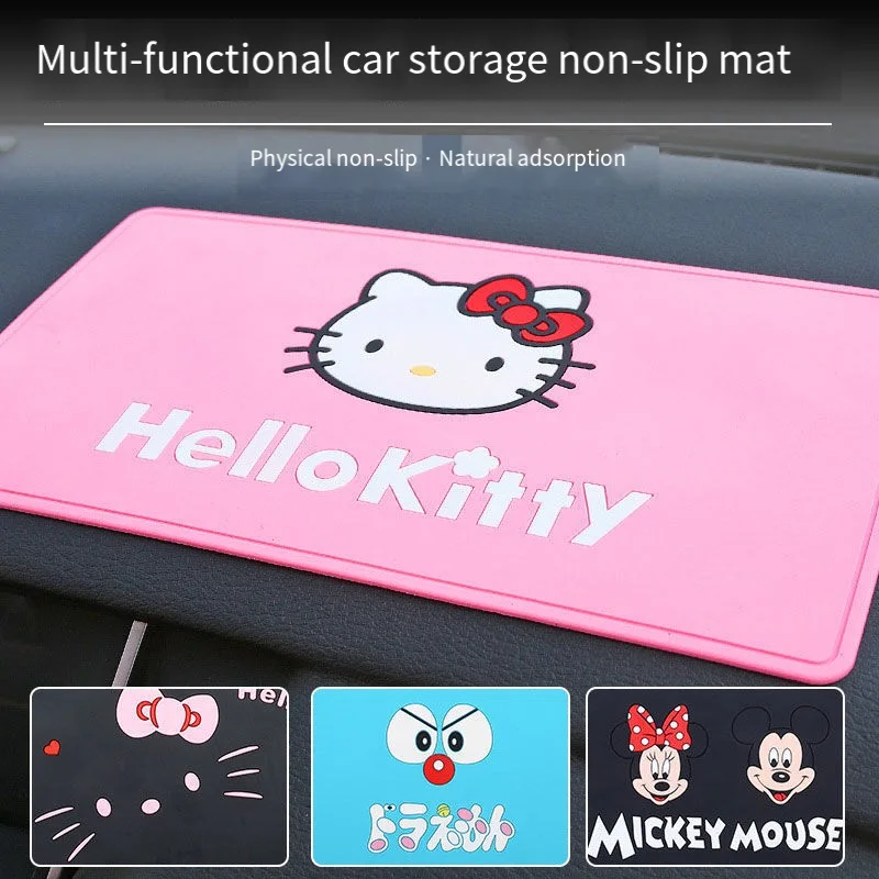 

Sanrio Hello Kitty Kawaii Anime Car Interior Decoration Car Anti-Slip Mat Center Console Storage Mat Car Accessories Cute 2023