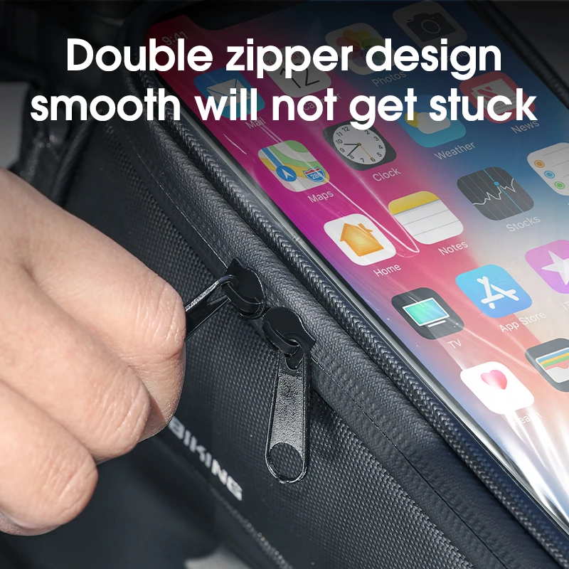 WEST BIKING Bicycle Frame Bag Touch Screen Bike Top Tube Bag 7 Inch Phone Case Waterproof Cycling Front Bag Bike Accessories