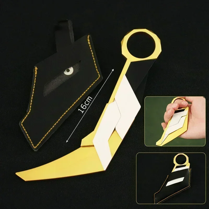 Cuchillo táctico Valorant Melee Prime Karambit de 16 cm, cuchillo Karambit Vandal, modelo de metal para juego, colección de figuras de anime, juguetes para niños