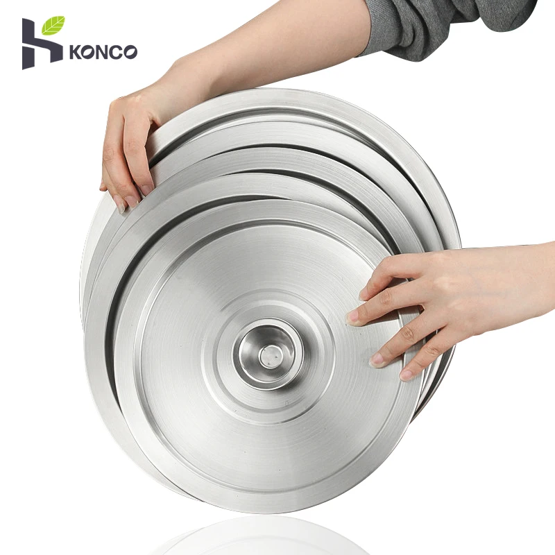 Stainless Steel Pot Lid 20/22/24cm Universal For Pots Round Wok Household Kitchen