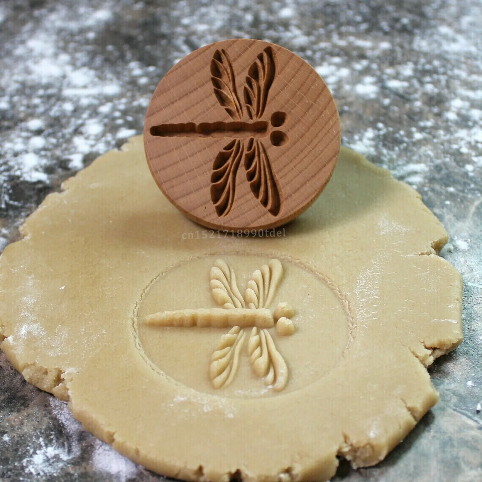 Cookie cutters and embosbossers flower 3D cookie mold cutter wooden pastry bakery accessories