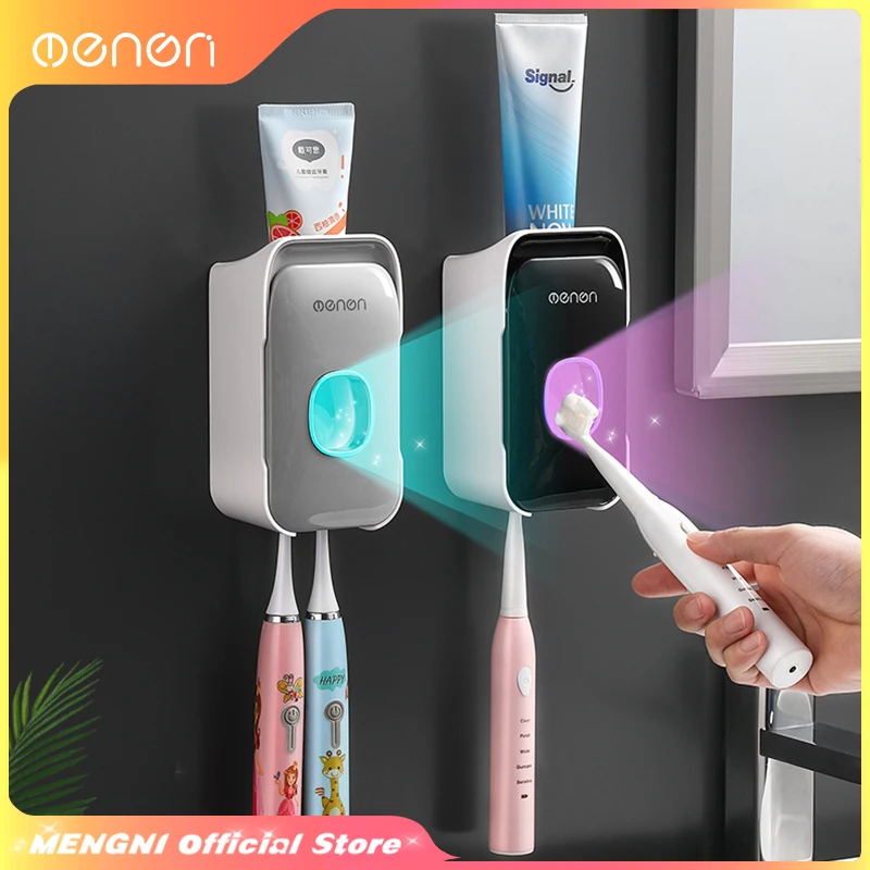 Automatic Toothpaste Dispenser Wall Mount Bathroom Accessories Set