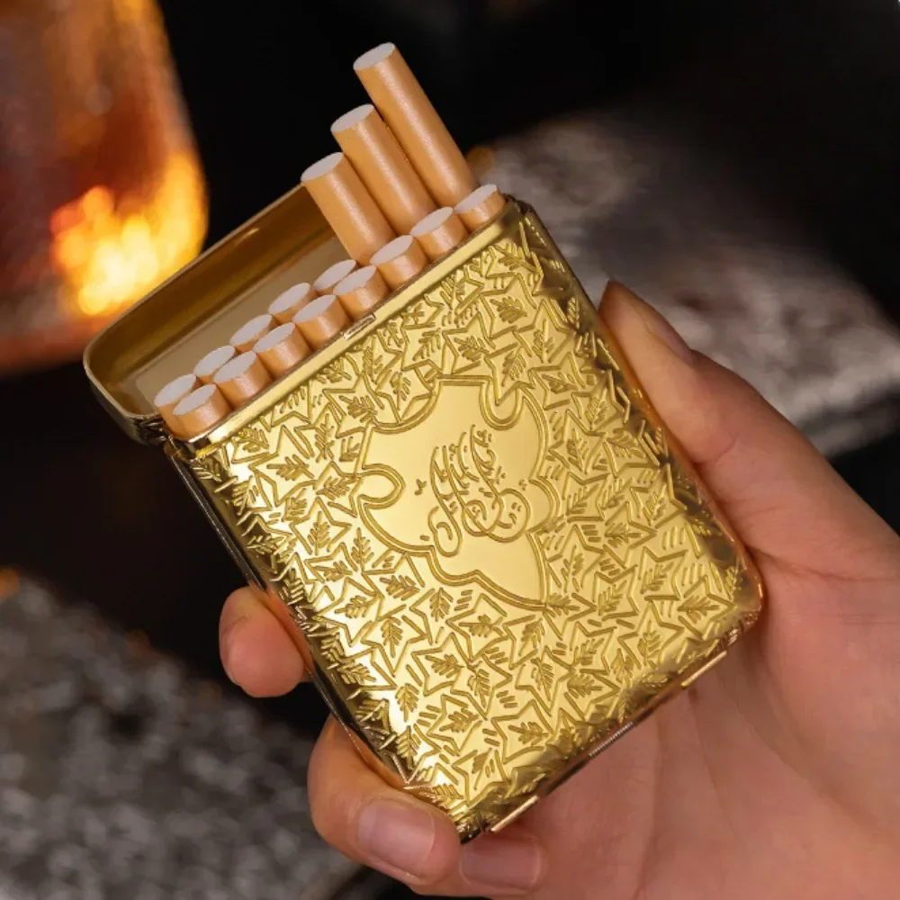 Vintage Engraved Metal Cigarette Case Holder - Elegant Pocket Storage Box Gift