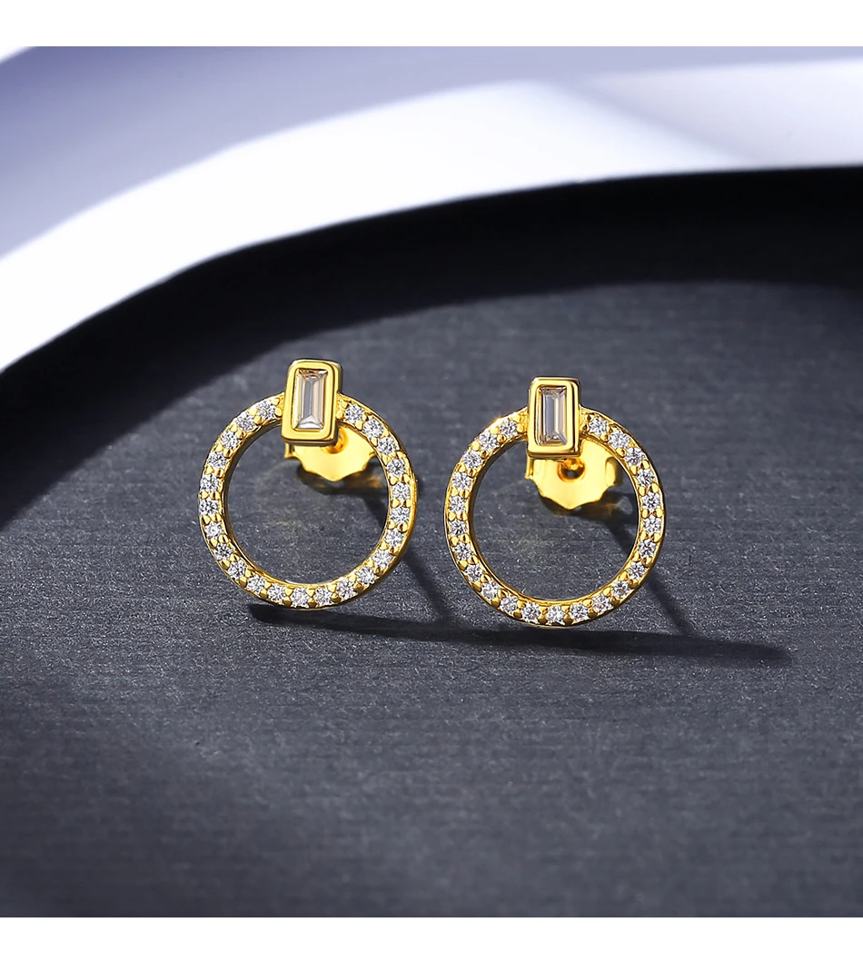 Orecchini a bottone Fashion Grace per donna Gioielleria raffinata in argento sterling Rotondo Pave CZ Pendientes Femme Bijoux Regalo di nozze_voghion.com