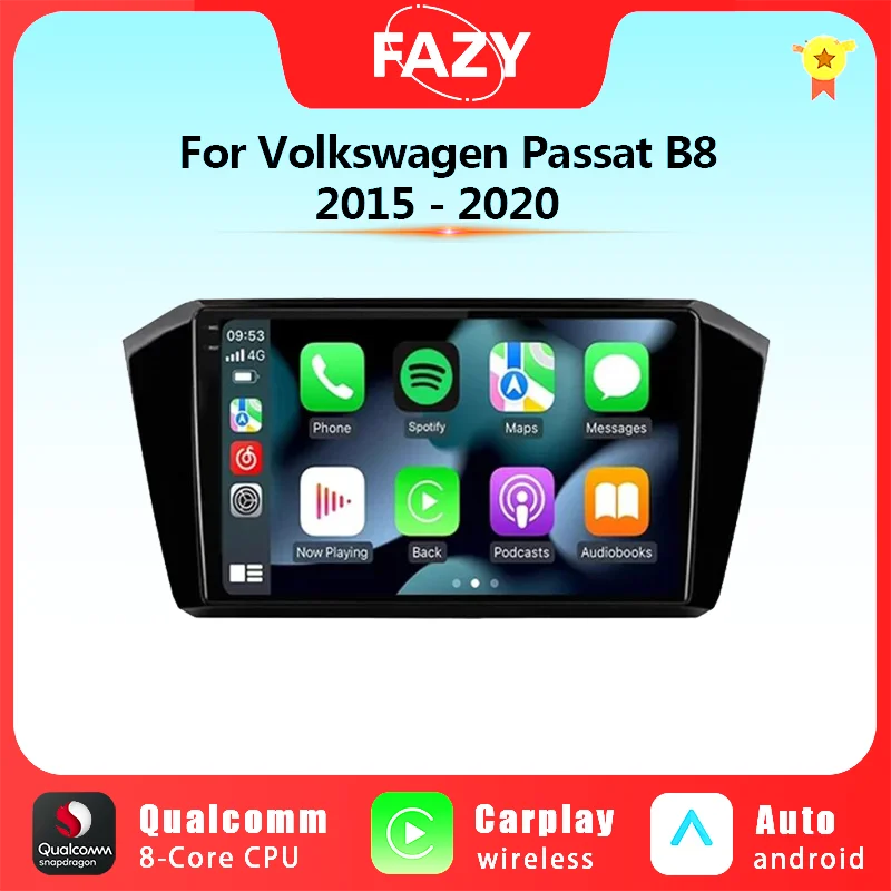 

FAZY 10'' Android Carplay For VW / Volkswagen Passat B8 2015- 2020 GPS Multimedia Car Radio Autoradio 4G WIFI Qualcomm 8 Core