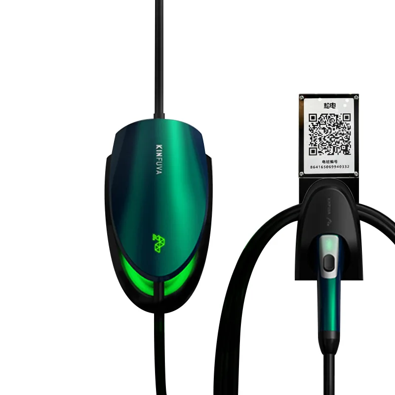 LINGXUN 전기 자동차 EV 충전기 케이블 충전 스테이션, 타입 2, 7KW, 11KW, 32A, 1 상 EVSE 월박스, RFID 카드 버전 5m